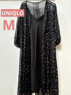 UNIQLO レディース 花柄ガウン ロングカーディガン ワンピース M