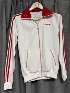 adidas 希少 ジャージ ホワイト レッド - メルカリ