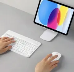 ホワイト ワイヤレスキーボードとマウスセット