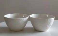 花柄　ホワイト　ボウル