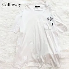 キャロウェイ ゴルフシャツ 半袖 3L 花柄 大きいサイズ ワンポイント 無地