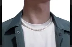 メンズ アクセサリー レディース パール ネックレス 8mm 調節可 おしゃれ