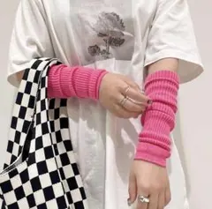 靴下屋　アームウォーマー　ピンク　オレンジ