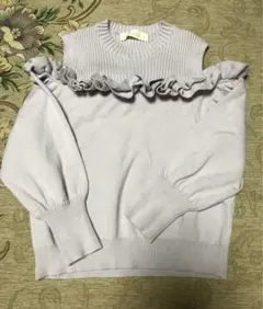 31 Sons de mode ラベンダー フリルニットオフショルダー 肩出し