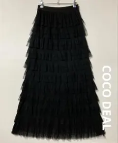 COCO DEAL ココディール　チュールプリーツティアードスカート　黒サイズMのサムネイル