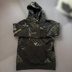 JORDAN 総柄 パーカー ブラック ゴールド