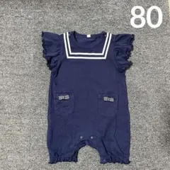 【西松屋】セーラー風ロンパース　マリン　80   女の子　ノースリーブ