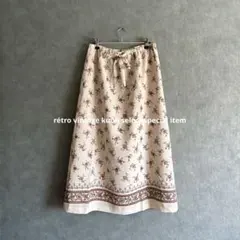 昭和レトロ花柄スカート美品ヴィンテージ春コーデ春物レイヤード古着mixおでかけ