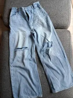 レピピアルマリオ REPIPI ダメージ デニム ジーパン パンツ ワイドパンツ