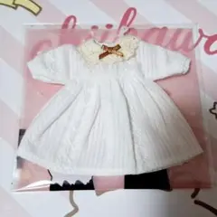 ドール服 オビツ11サイズ 白ワンピース リボン付き アウトフィット