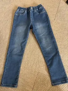 デニムブルー スリムフィット長ズボン 130cm