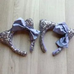 新品 5400円★ハローキティ カチューシャ パープル 紫 スパンコール 2本