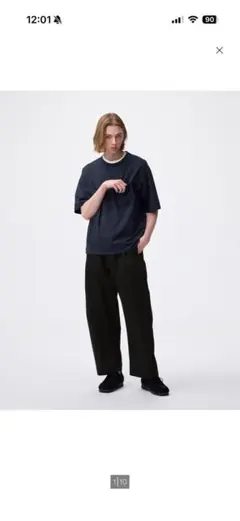 GU チノバレルレッグパンツ　ブラック　M