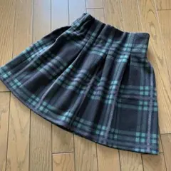 【美品】ボックススフレアスカート　ボックスプリーツスカート　チェック