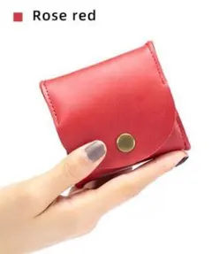 コインケース 赤　小銭入れ ポーチ 小物入れ 本革 ミニ財布