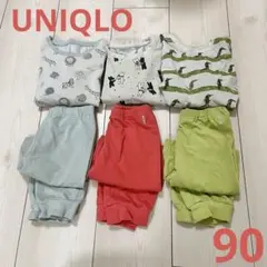 UNIQLO ユニクロ　パジャマ　ボタン付き　90センチ　3枚セット