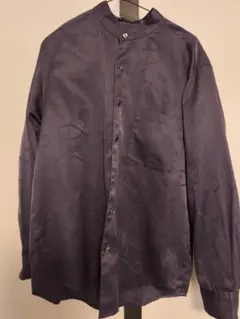 Calro Valentino パープル長袖シャツ 襟無し