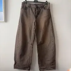 GU ブラウン バレルレッグジーンズ XXL