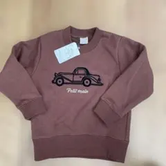 petit main 車刺繍 トレーナー 100 裏起毛　新品