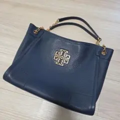【ほぼ未使用】Tory Burch ネイビー レザー ショルダーバッグ