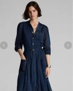 新品タグ付き♡ラルフローレン♡RRLポルカドットプリント コットンボイル ドレス