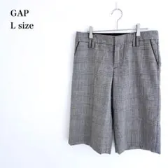 ギャップ/ハーフパンツ/千鳥柄グレンチェック/5分丈/ウール100%/L/グレー