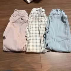 【branshes】長ズボン3本セット ピンク・チェック・グリーン