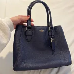 美品 ケイトスペード ネイビー トートバッグ