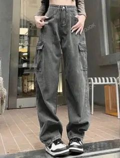 グレー カーゴパンツ JP-M(M)