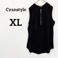 Cyanstyle 【XL】 ノースリーブジッパートップス　ブラック