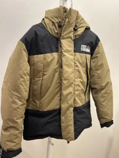 FIRST DOWN ダウンジャケット カーキ ブラック フード付き 美品