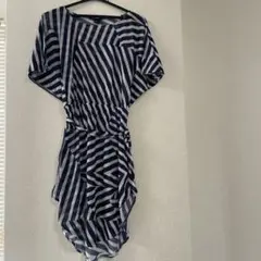 H&M ストライプ 半袖ミニワンピース