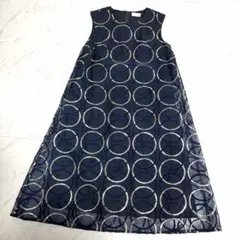 【未使用】完売品✨️グレースコンチネンタル オーガンサークルドレス 濃紺 ゴールド