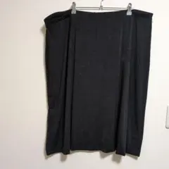 大きめサイズ ウエストゴム スカート シンプルブラック