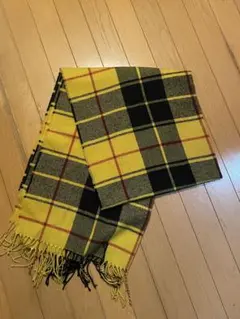 チェック柄マフラー イエロー ブラック