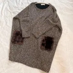 rps アールピーエス ビッグファーポケットニットワンピース　クリーニング済み