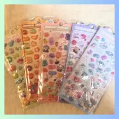 シールセットB　キラキラ　ぷっくり　ぷくぷく　シール 3D 立体 5枚セット