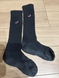 asics バレーボール用ハイソックス 3053A3A137 黒