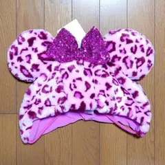 ヒョウ柄 ファンキャップ ディズニー ミニー ピンク レオパード柄