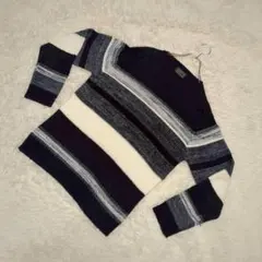 Confirm ニット　セーター　プルオーバー Lサイズ　ボーダー　紺×白