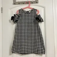 未使用　Bee des Bee ギンガムチェック　オフショルワンピース　130