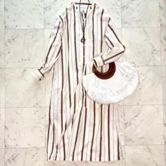 極美品 FORK&SPOON アーバンリサーチストライプ柄　シャツワンピース