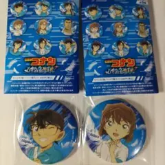 名探偵コナン　ハイウェイの堕天使　缶バッジ　江戸川コナン・灰原哀