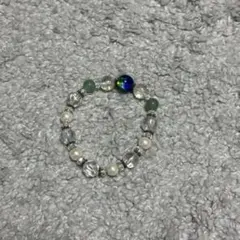 天然石ブレスレット 水晶 パール グリーン系 パワーストーン 誕生石風