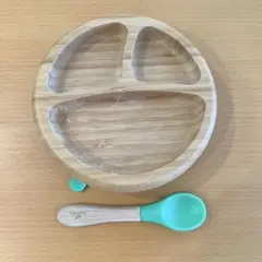 ★美品★avanchy 竹食器 プレート　グリーン　男の子のサムネイル