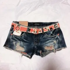 平成ギャル　Y2K ダメージ加工ショートパンツ
