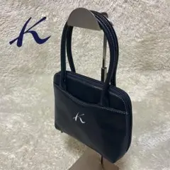 【Kitamura】キタムラ ハンドバッグ レザー ネイビー ロゴ