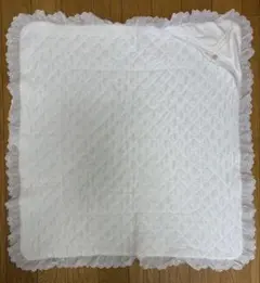 familiar おくるみ ホワイトキルティングブランケット レース付き