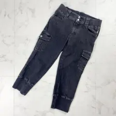 バーバリーブルーレーベル クロップドデニムパンツ ブラック サイズ36*BD57