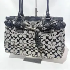 【美品】COACH コーチシグネチャーキャンバスレザー バッグY2Kヴィンテージ